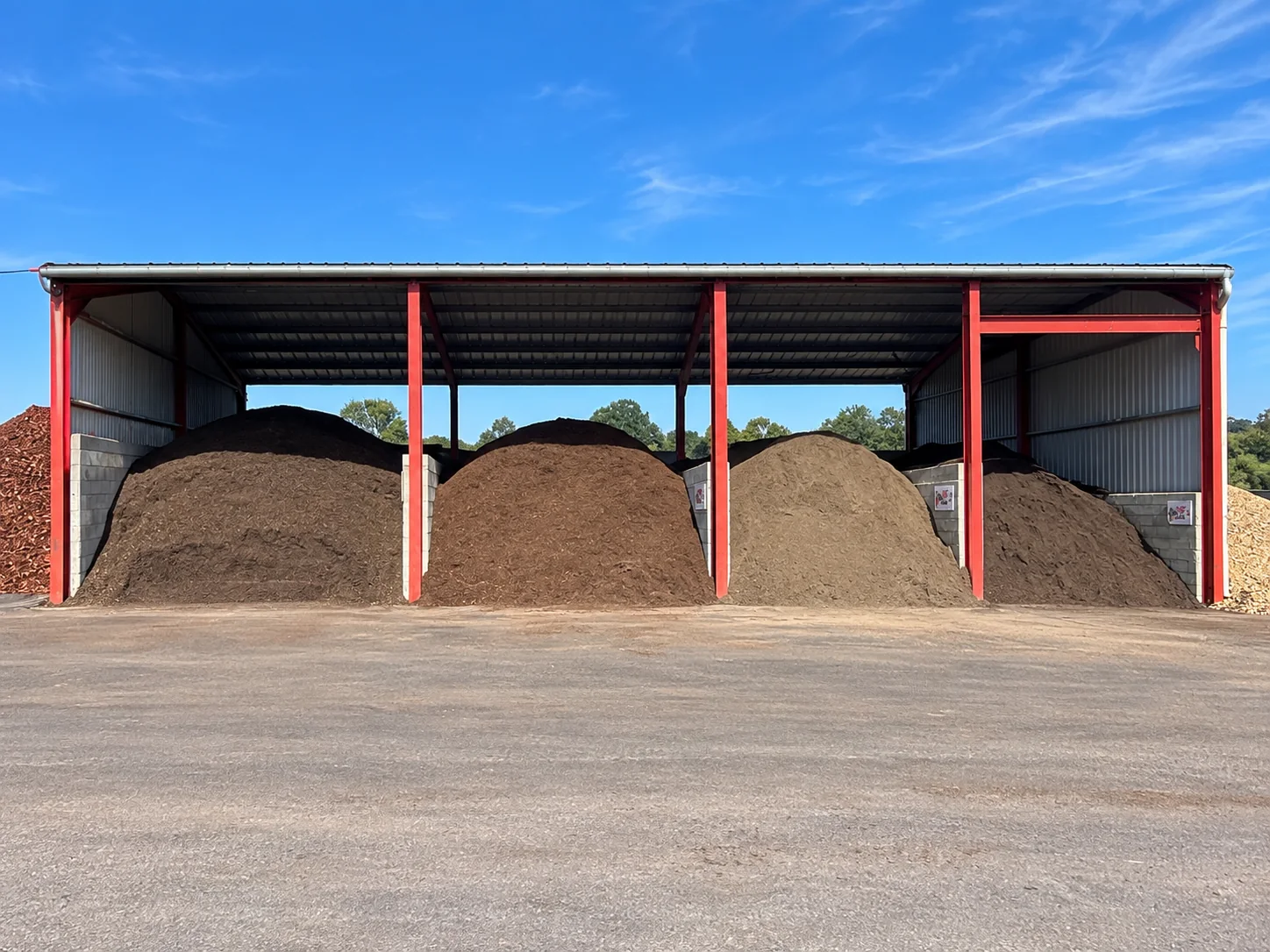 Terreaux, terres et composts stockés en vrac aux Tourbières de Sucé