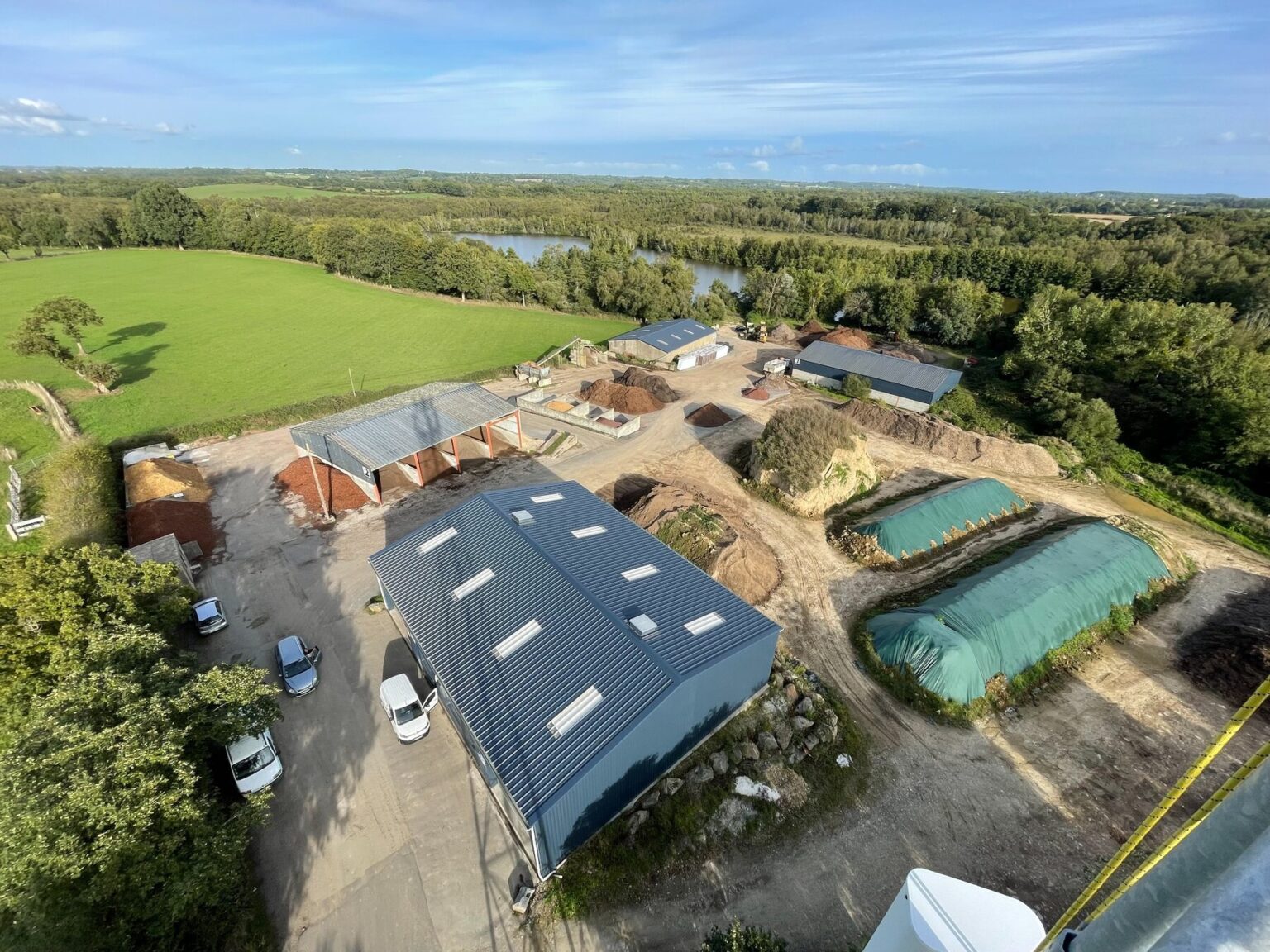 Vue aérienne du site des Tourbières de Sucé